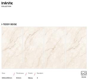 Dalles de carrelage en porcelaine texturées, résistantes à l'usure, brillantes et polies, 600x1200 mm, pour sol, carrelage en porcelaine émaillée de luxe, imitation marbre - Product Image 3