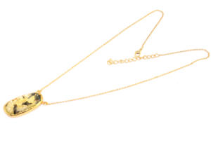 Collar de Cadena con Doble Gema de Diseño Único en Lámina de Oro, Chapado en Oro de 18K, Cristal Curativo, Joyería para Mujeres y Niñas, Venta al por Mayor - Product Image 2