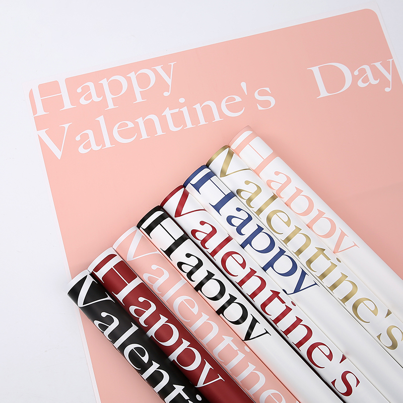 2025 New Arrival Virgin Pulp Waterproof Flower Wrapping Paper with Pattern Florist Supplies Packaging Paper for Valentine's Day