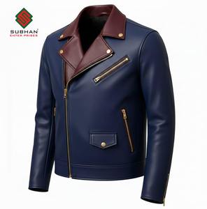 เสื้อแจ็คเก็ตบอมเบอร์หนังสังเคราะห์สำหรับผู้ชาย คุณภาพพรีเมียม สำหรับฤดูหนาว สไตล์ลำลอง คอจีน ซิป แบบเรียบ - Product Image 3