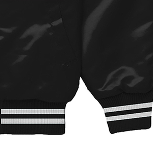 Veste universitaire en satin noir doré, blouson de baseball Letterman, blouson d'université, vêtements d'extérieur athlétiques de qualité supérieure - Product Image 4