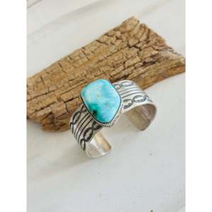LeRoy James Royston Fashion <b>Cuff</b> <b>Bracelet</b> Turquoise & Sterling <b>Silver</b> Elegant & Stylish Accessory - Product Image 3