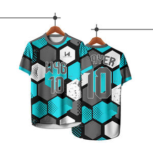 Camisetas de Fútbol Personalizadas para Hombre, 100% Poliéster, Transpirables, Antibacterianas, Ligeras, de Secado Rápido, Manga Corta - Product Image 3