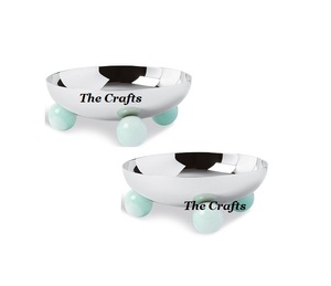 Juego de tres cuencos para servir de acero inoxidable y resina, vajilla decorativa de tamaño y forma personalizada, cuenco de chocolate - Product Image 2