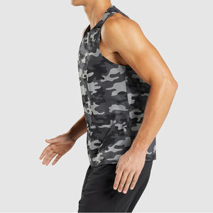 Débardeur d'entraînement camouflage personnalisé pour hommes respirant séchage rapide Gym Singlet évacuation de l'humidité Fitness gilet de course vêtements de sport OEM - Product Image 4