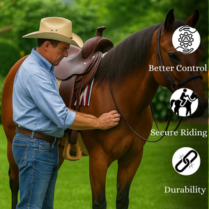 อานม้าหนังแบบตะวันตกที่สมบูรณ์แบบสำหรับเส้นทางปศุสัตว์และอานม้า - Product Image 3