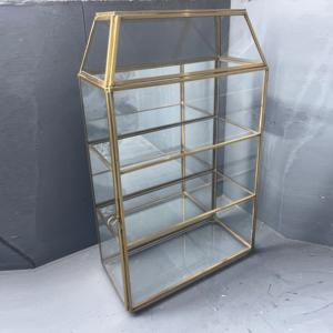 Decorative <b>Shelve</b> made with Brass & <b>mirror</b>/ glass used for home decor showcase & storage Supplier from India - Product Image 3