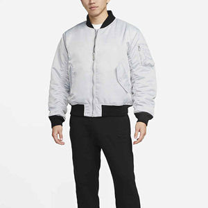 Veste bomber en satin de polyester coupe-vent de style streetwear en gros pour hommes, sur mesure, devant plus, vestes pour hommes - Product Image 6