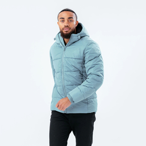 2024 Men's Casual Solid Color <b>Puffer</b> <b>Jacket</b> Hooded Stand Windproof Long Fabric Breathable Light Winter Coated <b>Thin</b> Pocket Street - Product Image 1