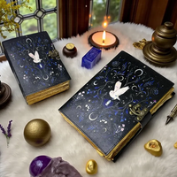 Carnet Grimoire à Couverture Rigide en Cuir Imprimé Hibou, Livre de Sortilèges Classique sur les Ombres, Sorcellerie Religieuse, Horreur, Wicca, Paganisme, Gothique