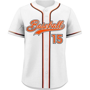 Camisetas de sublimación de béisbol blancas Nombre del equipo personalizado Diseño de logotipo Bordado Impreso Poliéster Transpirable Ropa deportiva de secado rápido - Product Image 6