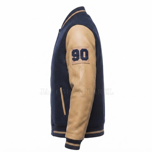Chaqueta Varsity para Hombre de Diseño Personalizado a Bajo Precio, Mangas de Cuero, Estilo Clásico, Ropa Casual con Forro Interior Suave - Product Image 3