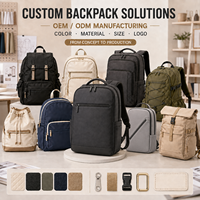 Mochilas de Negocios Impermeables de 15.6 Pulgadas con Asa Enrollable Antirrobo y Diseño en Contraste, OEM ODM, Gran Capacidad, para Viajes y Uso Casual