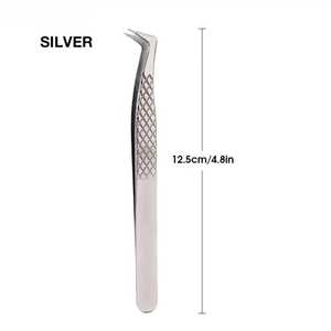 Pinces à cils en acier inoxydable rose personnalisées Poignées en diamant Anti-magnétiques Droites Volume Extension de cils Outils professionnels - Product Image 5