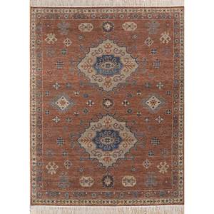 Alfombra de Lana Anudada a Mano Erbe, Diseño Abstracto con Medallón Rojo Naranja, Rectangular, para el Hogar, AKWL-1277, Alfombra de Salón 9x12 para Entrada o Pasillo - Product Image 1