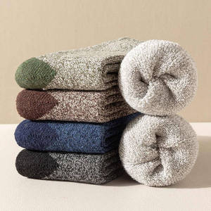 <b>Men's</b> Thick <b>Wool</b> Terry <b>Socks</b> Solid Color Athletic Warm Tights with Anti-Slip and Anti-Bacterial Features - Product Image 4