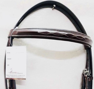 Bride personnalisée style européen bride à mors rembourrage en cuir de vache souple boucle en acier inoxydable fantaisie cheval de course durable - Product Image 3