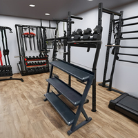 Support de Rangement Professionnel à Trois Niveaux en Métal pour Kettlebells et Haltères – Conception Sécurisée pour Usage Commercial en Salle de Sport