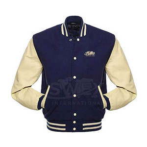 Logo personnalisé Veste Letterman à manches en cuir Vêtements à la mode Veste d'hiver Letterman à manches en cuir pour hommes - Product Image 3