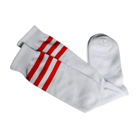 Chaussettes de sport Chaussettes longues à rayures rouges pour l'école Chaussettes unisexes pour le football