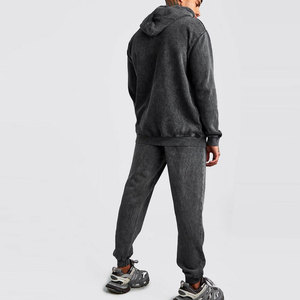 Survêtement Homme Grande Taille en Polaire Délavé Coupe Droite Qualité Supérieure Style Streetwear Conception OEM Personnalisée Meilleur Prix de Gros - Product Image 4
