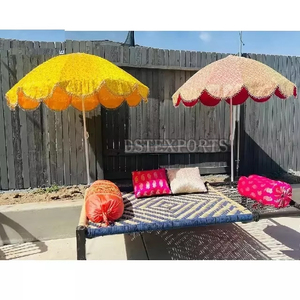 Mariage musulman Heena Party Umbrella Decor Parapluies de mariage modernes portables brodés sur le thème musulman pour les événements Mehndi - Product Image 3