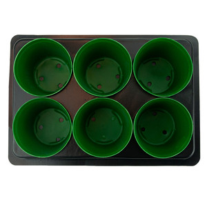 Ensemble de pots de pépinière d'extérieur TG71424, 6 unités, conteneurs de production carrés en plastique pour semis, matériau PP, avec palette - Product Image 5