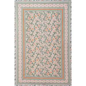 Parure de lit simple 180 TC motif floral orange avec 1 taie d'oreiller, couette 100% coton pour usage domestique, lot de 6 pièces, technique de couture 4 points - Product Image 3