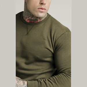 Chándal liso para hombre con logotipo personalizado al por mayor, conjunto de chándal para correr, Sudadera de cuello redondo, conjunto de 2 pantalones de dos piezas para hombre - Product Image 4