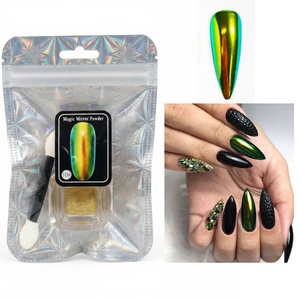 Poudre à ongles holographique effet miroir, poussière acrylique métallique chromée pour nail art en gel, DIY, manucure en salon - Product Image 6
