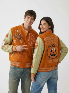 Vestes de baseball universitaires en cuir et laine mélangée à prix de gros, vente chaude, prix bas, pour hommes - Product Image 4