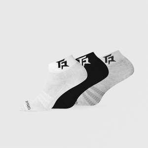 Athlete for Armour Quarter <b>Socks</b> 3pcs (<b>Black</b> Grey White)-Anti-Bacterial Breathable Sweat-Resistant Knitted ODM Design for Cycle - Product Image 1