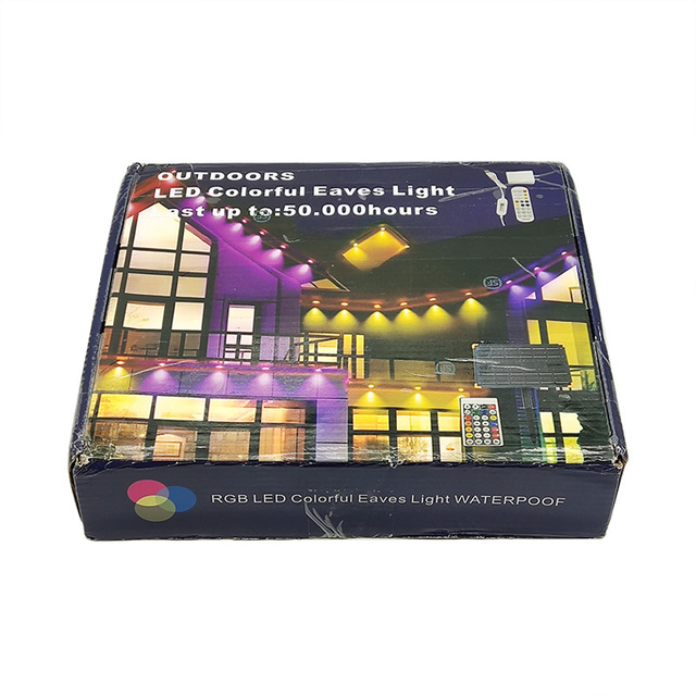 Solar Powered Smart RGB Dream Color Eaves Light with Remote Control Color Changing LED Lights for House