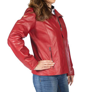 Nueva chaqueta de cuero auténtico de otoño para mujer, chaqueta básica a la moda con cremallera, chaqueta de cuero suave para motocicleta, abrigo de calle para mujer - Product Image 3