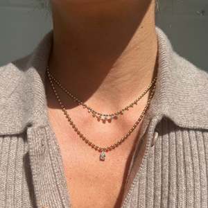<span class=keywords><strong>Collana</strong></span> con Catena a Sfere Dorate 1.8MM in <span class=keywords><strong>Argento</strong></span> Sterling 925 Placcato Oro, Gioielli da Donna con Zirconi di Varie Dimensioni - Product Image 3