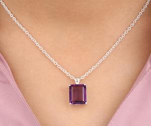 Colgante de Amatista en Forma de Pera, Plata de Ley 925, Hecho a Mano, Diseño Único de Alta Calidad, Certificado IGI, Joyería Elegante y Moderna - Product Image 5