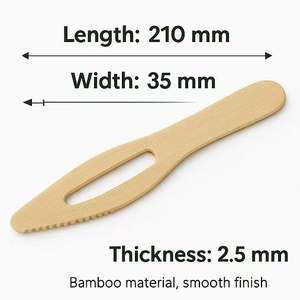 มีดเค้กไม้ไผ่ย่อยสลายได้เป็นมิตรต่อสิ่งแวดล้อมเครื่องใช้บนโต๊ะอาหารแบบใช้แล้วทิ้งสำหรับเก็บกลับบ้าน - Product Image 3