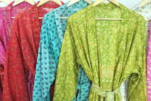 Assorted Lot of Casual <b>Kimono</b> Robes with Natural Waistline and <b>Belt</b> Summer Patchwork Decoration - Product Image 3