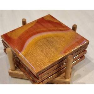 Best Quality Handicrafts Epoxy Resin Acacia Wood Coaster Handmade Wooden Drink Tea Coaster <b>Placemats</b> - Product Image 4