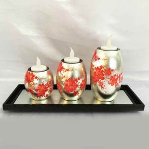 Luxury lacquer <b>candle</b> holder handmade lacquered <b>tea</b> <b>light</b> stand lacquerware for home accessory - Product Image 1