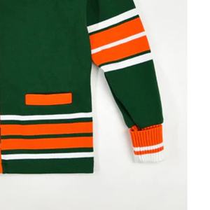 Greek Wear Green & Orange Winter Ajouter des patchs en chenille brodés personnalisés Sororités & Fraternité Chandails tricotés - Product Image 2