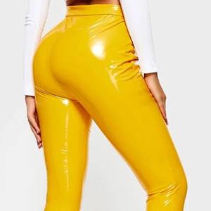 Pantalons en cuir PU pour femmes, décontractés, respirants, écologiques, pour l'hiver, taille élastique, streetwear, haute qualité, style tendance, en gros - Product Image 3