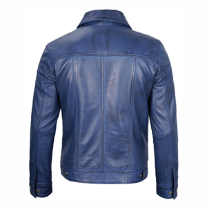 Chaqueta de cuero elegante para hombre Color personalizado 100% Chaqueta de cuero para hombre Chaquetas de cuero delgadas personalizadas - Product Image 2