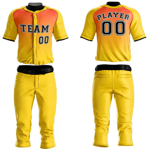 Uniformes de baseball et de softball sur mesure de haute qualité 100% polyester, respirants, anti-humidité, séchage rapide, vêtements de sport d'été solides - Product Image 3
