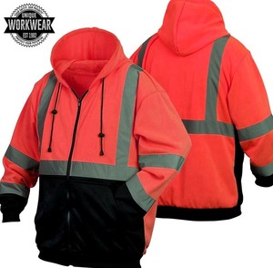 Sudadera con Capucha de Alta Visibilidad para Hombre, Ropa de Trabajo de Seguridad Reflectante, Mezcla de Poliéster/Algodón, Certificación CE, Impresión por Transferencia de Calor - Product Image 4