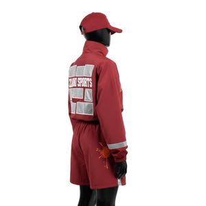 Ensemble court coupe-vent léger pour femmes, tissu en nylon, panneaux latéraux réfléchissants, logo par transfert thermique, ensemble court coupe-vent, taille plus - Product Image 4