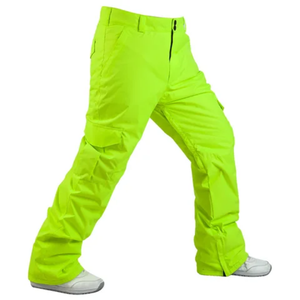 Pantalon cargo de ski en toile imperméable, taille mi-haute, style baggy, décontracté, coupe ample, style hip-hop, avec fermeture éclair chauffante, personnalisable en gros - Product Image 4