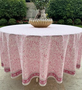 Mantel Francés Vintage Rosa Jaal Indio Bloque de Mano Impreso Botánico Impresiones Cubierta de Mesa PARA EL Hogar - Product Image 2