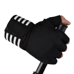 Venta al por mayor Fitness transpirable ventilado medio dedo levantamiento de pesas ejercicio deportes entrenamiento ciclismo gimnasio guantes hombres - Product Image 2