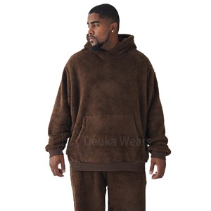 Nouveautés Ensemble de survêtement d'hiver pour adulte Tenues 2 pièces en polaire Sherpa épais Pantalon évasé à manches longues Côté écologique - Product Image 4